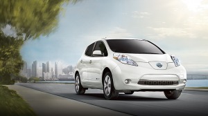Gets up to 126/ 10 MPG City/Hwy. Found picture at: http://www.nissanusa.com/electric-cars/leaf/
